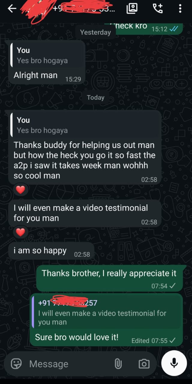 Customer feedback on approval speed
